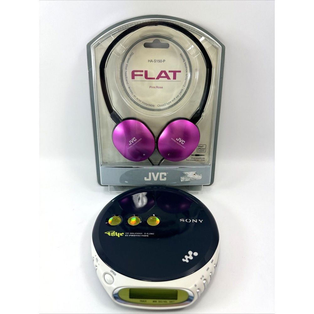 Sony D-EJ360 PSYC Portable CD Walkman Player Blue Tested Working with Headphones